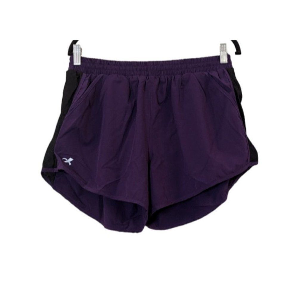 Anngoti Womens Size XL Purple Elastic Waist Running Training Athletic Shorts